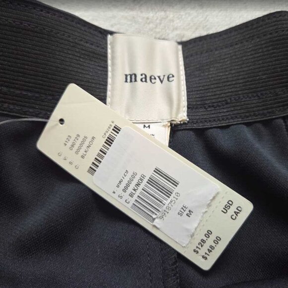 New M Maeve x Anthropologie Fitted side stripe black track pants - Picture 5 of 10